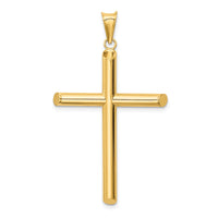 Load image into Gallery viewer, 14k Polished Tube Cross Pendant
