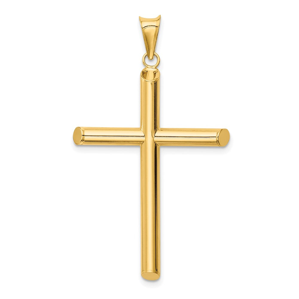 14k Polished Tube Cross Pendant