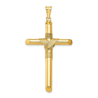 Load image into Gallery viewer, 14K Polished w/Center Wrap Tube Cross Pendant
