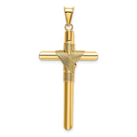 Load image into Gallery viewer, 14K Polished w/Center Wrap Tube Cross Pendant

