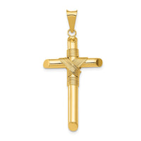 Load image into Gallery viewer, 14K Polished w/Center Wrap Tube Cross Pendant
