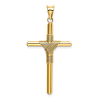 Load image into Gallery viewer, 14K Polished w/Center Wrap Tube Cross Pendant
