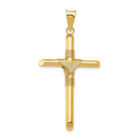 Load image into Gallery viewer, 14K Polished w/Center Wrap Tube Cross Pendant

