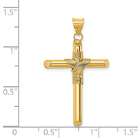 Load image into Gallery viewer, 14K Polished w/Center Wrap Tube Cross Pendant
