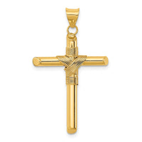 Load image into Gallery viewer, 14K Polished w/Center Wrap Tube Cross Pendant
