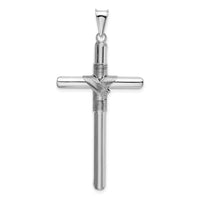 Load image into Gallery viewer, 14K White Gold w/Center Wrap Tube Cross Pendant
