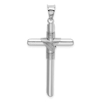 Load image into Gallery viewer, 14K White Gold w/Center Wrap Tube Cross Pendant
