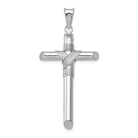 Load image into Gallery viewer, 14K White Gold w/Center Wrap Tube Cross Pendant
