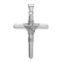 Load image into Gallery viewer, 14K White Gold w/Center Wrap Tube Cross Pendant
