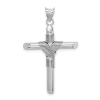 Load image into Gallery viewer, 14K White Gold w/Center Wrap Tube Cross Pendant
