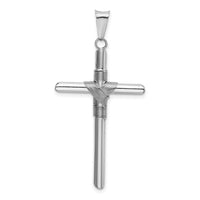 Load image into Gallery viewer, 14K White Gold w/Center Wrap Tube Cross Pendant
