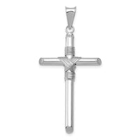 Load image into Gallery viewer, 14K White Gold w/Center Wrap Tube Cross Pendant
