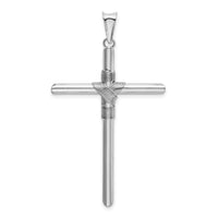 Load image into Gallery viewer, 14K White Gold w/Center Wrap Tube Cross Pendant
