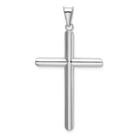 Load image into Gallery viewer, 14k White Gold Polished Tube Cross Pendant
