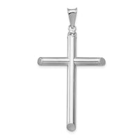 Load image into Gallery viewer, 14k White Gold Polished Tube Cross Pendant
