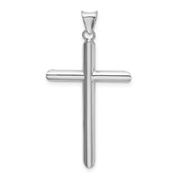 Load image into Gallery viewer, 14k White Gold Polished Tube Cross Pendant
