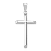 Load image into Gallery viewer, 14k White Gold Polished Tube Cross Pendant

