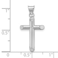 Load image into Gallery viewer, 14k White Gold Polished Tube Cross Pendant
