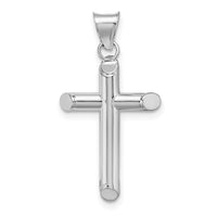 Load image into Gallery viewer, 14k White Gold Polished Tube Cross Pendant
