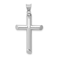 Load image into Gallery viewer, 14k White Gold Polished Tube Cross Pendant
