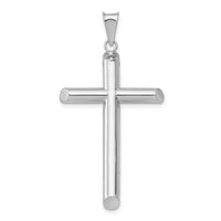 Load image into Gallery viewer, 14k White Gold Polished Tube Cross Pendant
