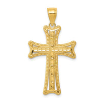 Load image into Gallery viewer, 14k Diamond-cut Cross Pendant
