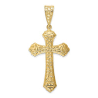 Load image into Gallery viewer, 14k Diamond-cut Budded Cross Pendant
