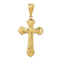 Load image into Gallery viewer, 14k Diamond-cut Budded Cross Pendant
