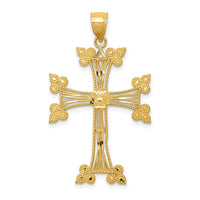 Load image into Gallery viewer, 14k Diamond-cut Fancy Cross Pendant
