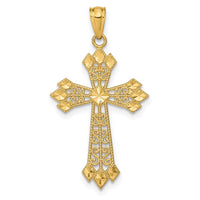 Load image into Gallery viewer, 14k Diamond-cut Polished Filigree Cross Pendant
