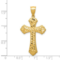 Load image into Gallery viewer, 14k Diamond-cut Budded Cross Pendant
