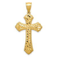 Load image into Gallery viewer, 14k Diamond-cut Budded Cross Pendant

