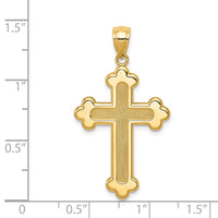 Load image into Gallery viewer, 14K Satin and Polished Budded Cross Pendant
