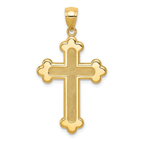 Load image into Gallery viewer, 14K Satin and Polished Budded Cross Pendant
