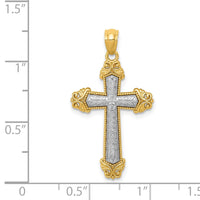 Load image into Gallery viewer, 14k Two-tone Polished Cross Pendant
