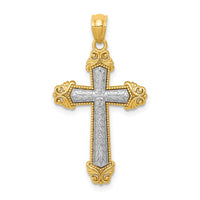 Load image into Gallery viewer, 14k Two-tone Polished Cross Pendant

