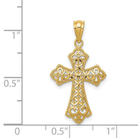 Load image into Gallery viewer, 14k Polished Filigree Cross Pendant
