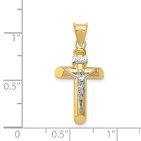 Load image into Gallery viewer, 14k Two-Tone Polished Crucifix Pendant
