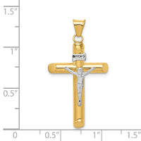 Load image into Gallery viewer, 14k Two-Tone Polished Crucifix Pendant
