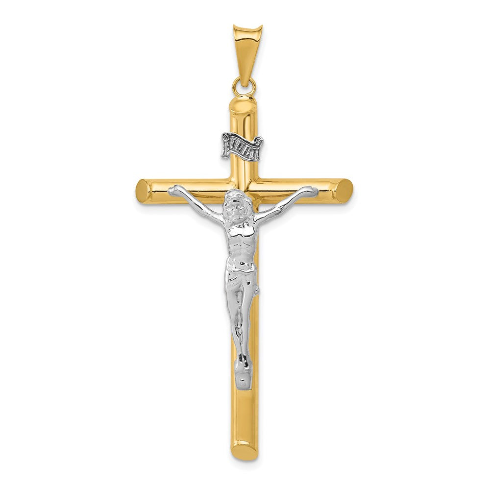 14k Two-Tone Polished Crucifix Pendant