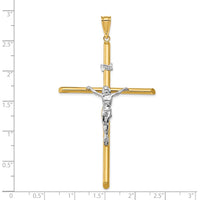 Load image into Gallery viewer, 14k Two-Tone Polished Jesus Crucifix Pendant
