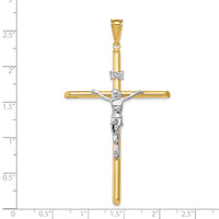 Load image into Gallery viewer, 14k Two-Tone Polished Jesus Crucifix Pendant
