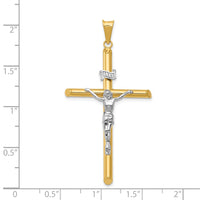 Load image into Gallery viewer, 14k Two-Tone Polished Jesus Crucifix Pendant
