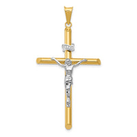Load image into Gallery viewer, 14k Two-Tone Polished Jesus Crucifix Pendant
