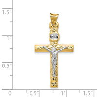 Load image into Gallery viewer, 14k Two-Tone and Rhodium INRI Crucifix Pendant
