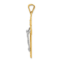 Load image into Gallery viewer, 14K Two-Tone w/Rhodium Crucifix Pendant
