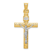 Load image into Gallery viewer, 14K Two-Tone w/Rhodium Crucifix Pendant
