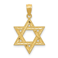 Load image into Gallery viewer, 14k Diamond-cut Polished Star of David Pendant
