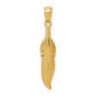 Load image into Gallery viewer, 14k Polished Feather Pendant
