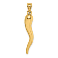 Load image into Gallery viewer, 14k Hollow 3D Italian Horn Pendant
